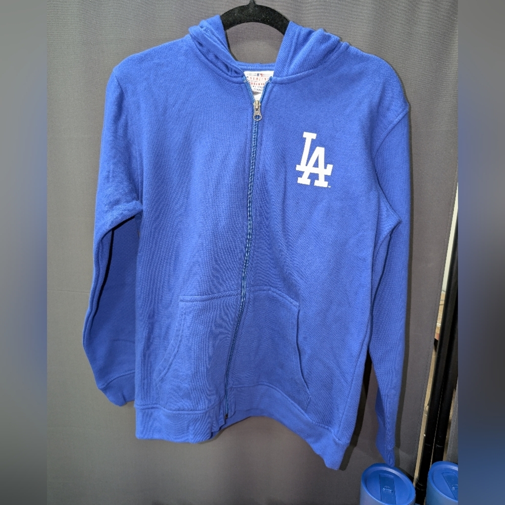 Youth LA Dodgers Full Zip Hoodie - Royal Blue